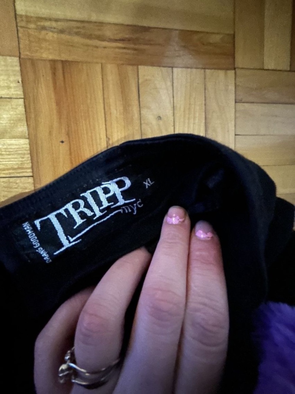 Tripp NyC Lolita Black Lace-Trim A-Line Skirt - Picture 4 of 4